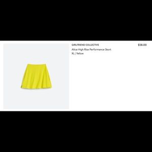 Girlfriend Collective Alice High Rise Performance Skort